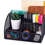 MDHAND Office Desk Organizer and Accessories Desk Drawer Organizer with 6 Compartments, Mesh Pencil Desk Organizer For Home Office